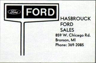 Hasbrouck Ford Sales - 1980 Bronson High Yearbook Ad
